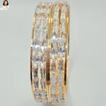 Mark Jewel - Beautiful White Stone Golden Bangles