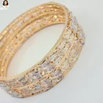 Mark Jewel - Beautiful White Stone Golden Bangles 4