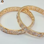 Mark Jewel - Beautiful White Stone Golden Bangles 6