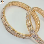 Mark Jewel - Beautiful White Stone Golden Bangles 8