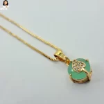 Mark Jewel - Green Stone with Leaf Necklace 5