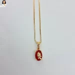 Mark Jewel - Red Stone with Rose Necklace 3