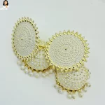 Mark Jewel - Beaded White Floral Brass Earrings 5