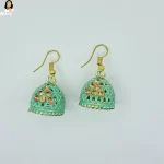 Mark Jewel - Yellow Stone Light Green Brass Earrings