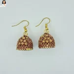 Mark Jewel - Yellow Stone Mehroom Brass Earrings