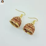 Mark Jewel - Yellow Stone Mehroom Brass Earrings 2